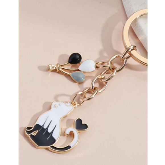 Cat and Balloons Charm Keychain *2/12$ - Picture 3 of 4